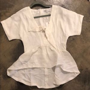 Vici White Peplum Top